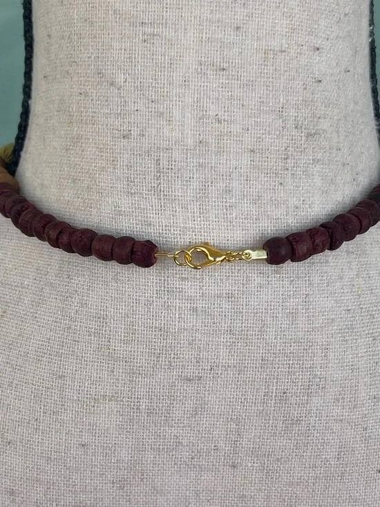 Boho Choker Necklace with Gold Tone Accents - Picture 3 of 4